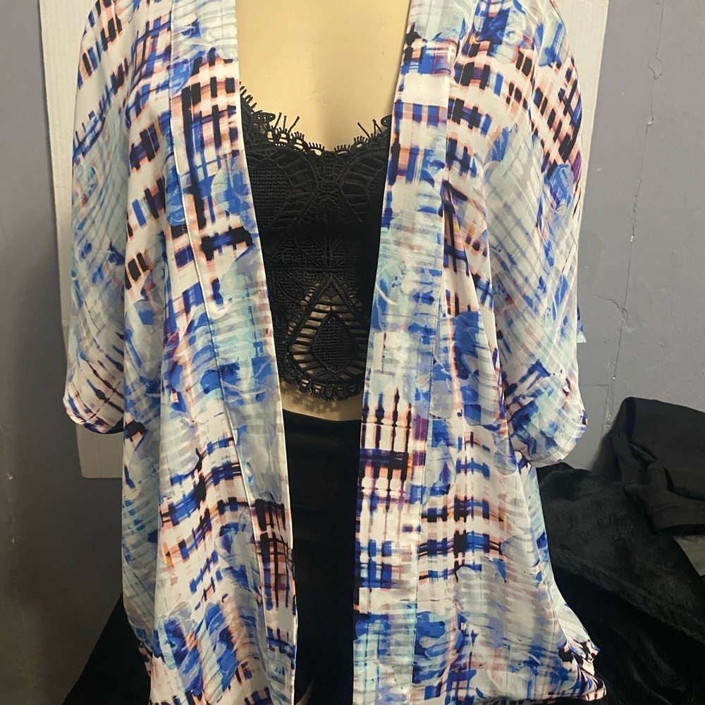 Nine West Blue and white cardigan for all occasions